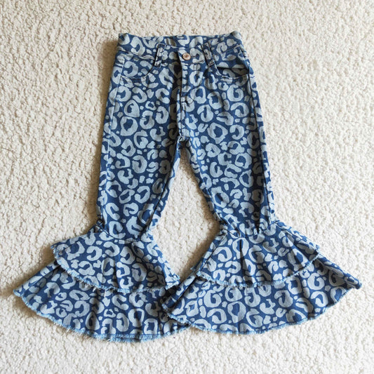 P0027 Blue Leopard Denim Jeans