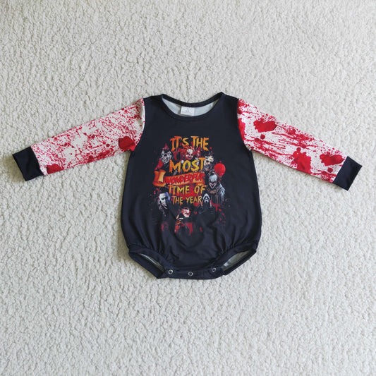 LR0157 Halloween Cartoon Bummies Romper
