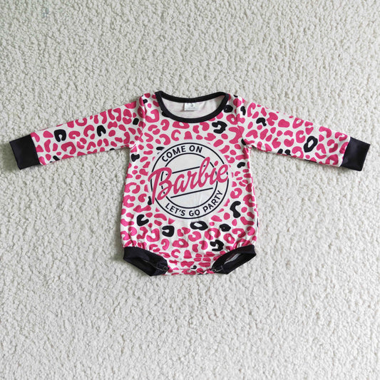 LR0023 Leopard Print Girls Romper