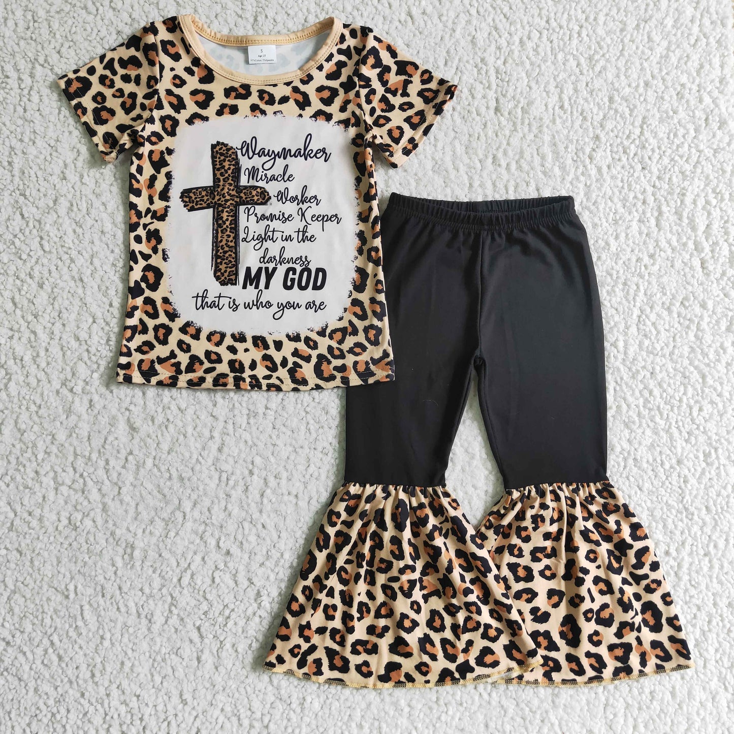 GSPO0218 Cross Leopard Print Girls Outfits