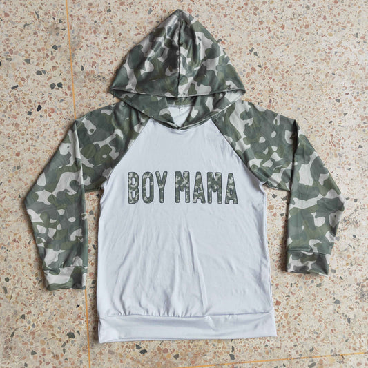Adult Boy Mama Camo Print Hoodie Top