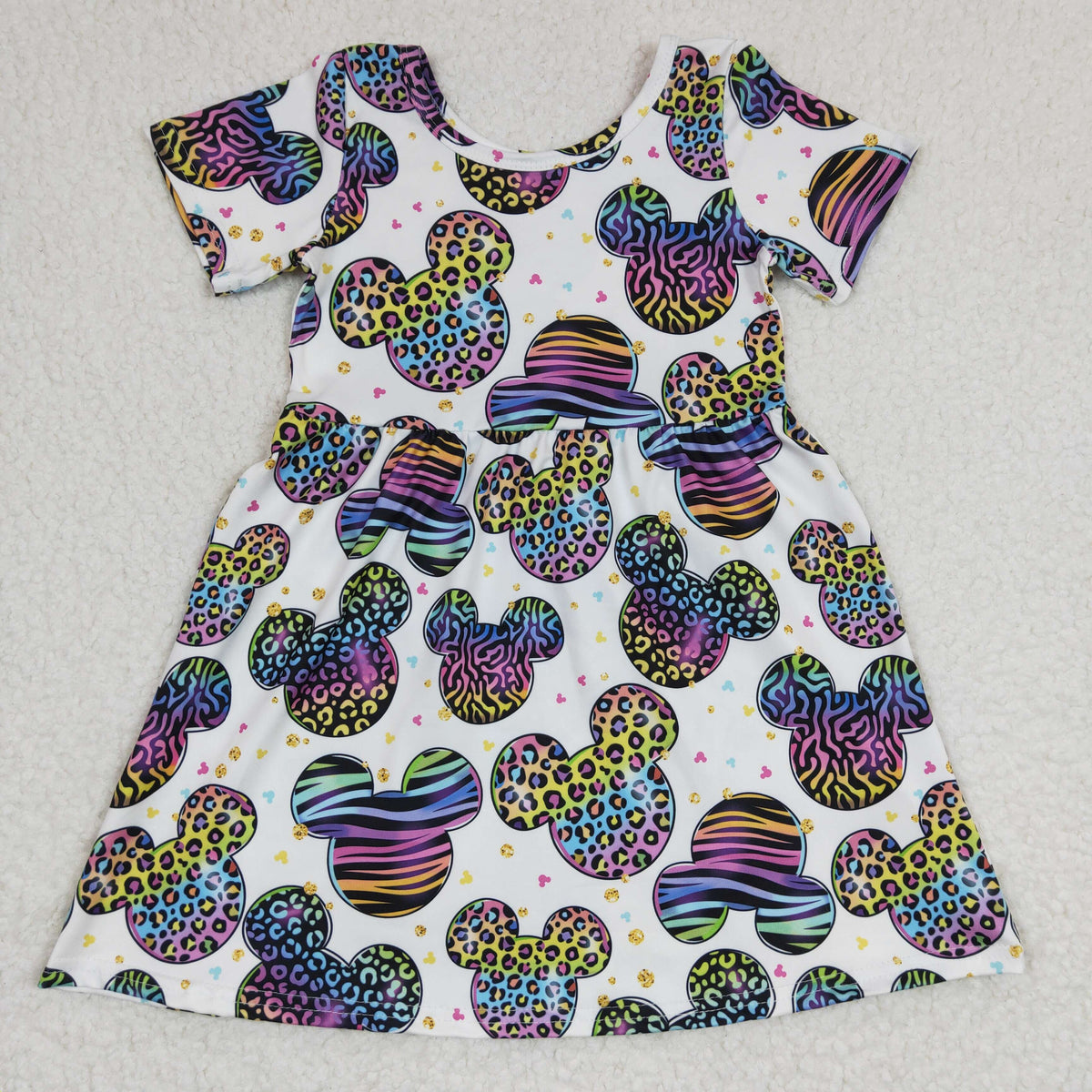 GSD0239 Short Sleeve Cartoon Baby Girls Casual Dress