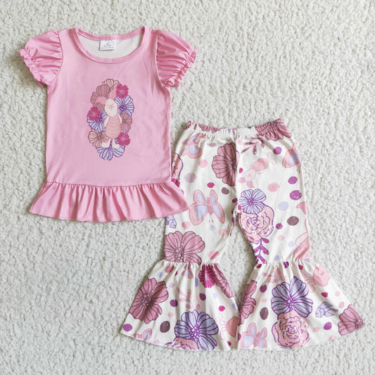 GSPO0143 Cartoon Pink Floral Outfits