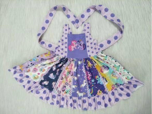 Baby Girls Purple Dots Twirl Dress