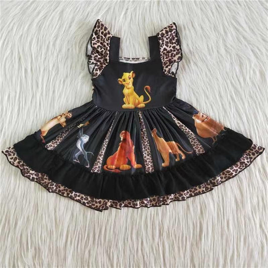 Lion Leopard Print Girl Twirl Dress