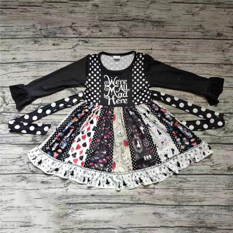 Long Sleeve Hot Sale Girls Twirl Dress