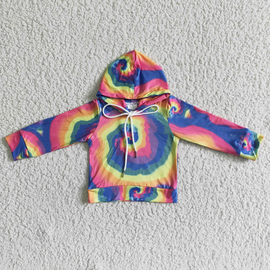 6 A9-2 Tie Dye Baby Girls Hoodie Top