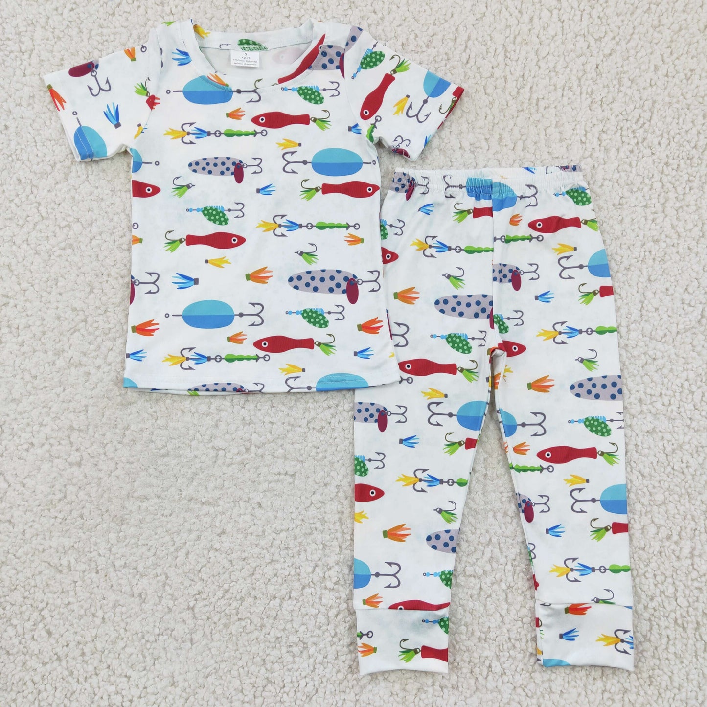 BSPO0062 Fishing Short Sleeve Boys Pajamas