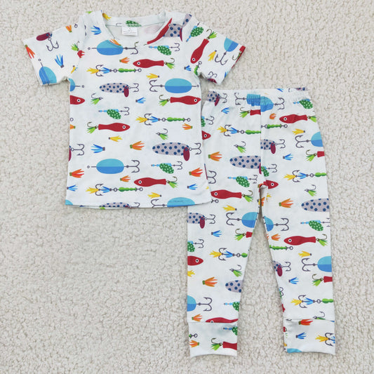 BSPO0062 Fishing Short Sleeve Boys Pajamas