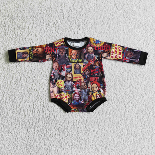 LR0106 Halloween Cartoon Baby Bummies Romper