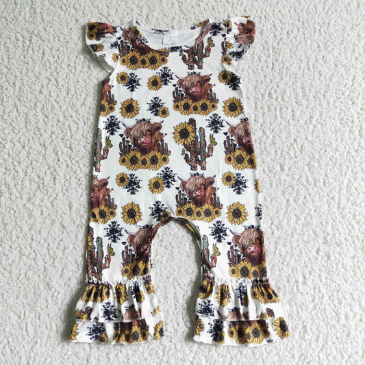 SR0048 Sunflower baby romper