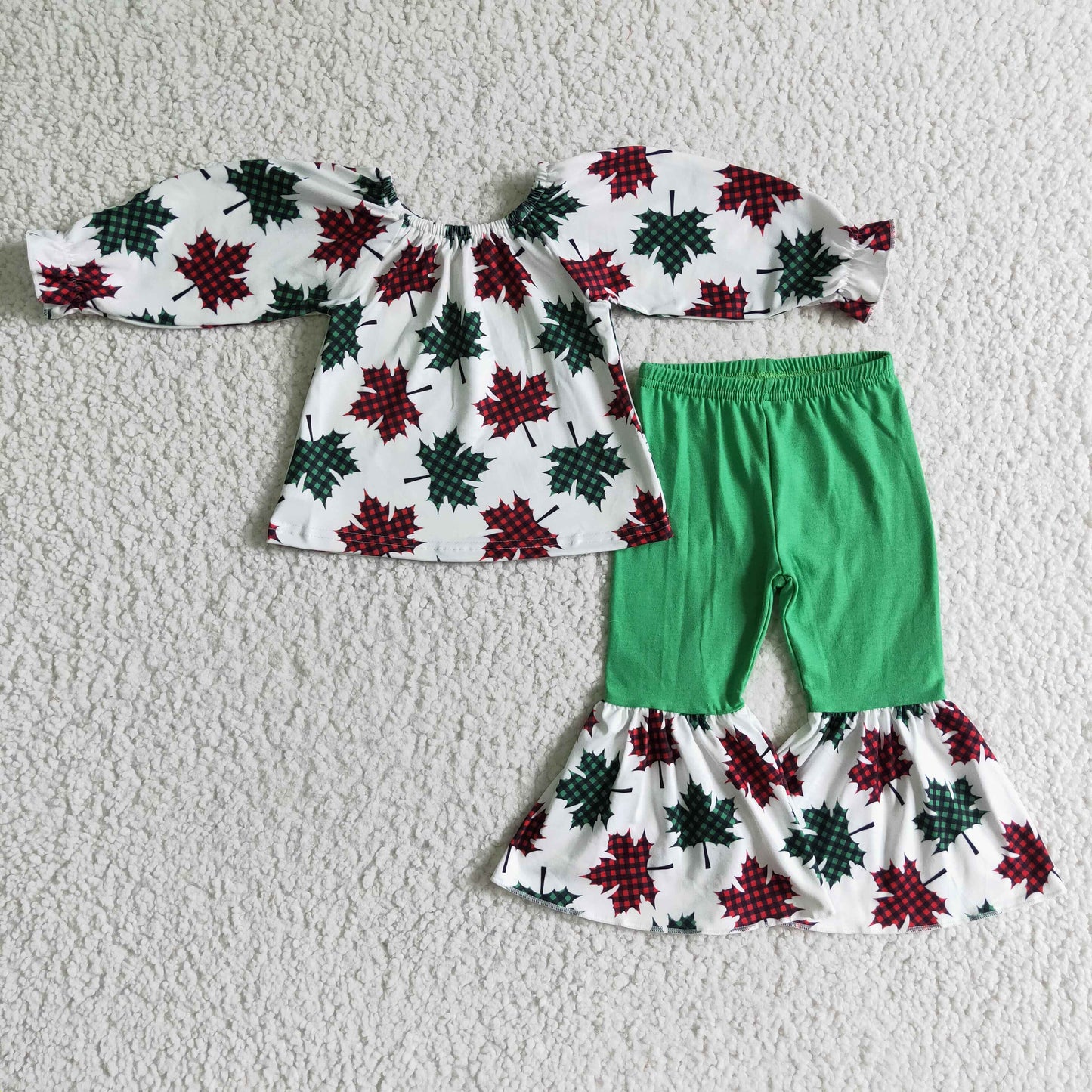 GLP0160 Christmas Maple Leaf Baby Outfits