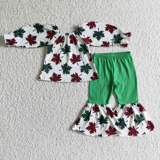 GLP0160 Christmas Maple Leaf Baby Outfits