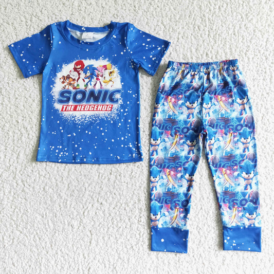 BSPO0015 Blue Cartoon Boys Outfits