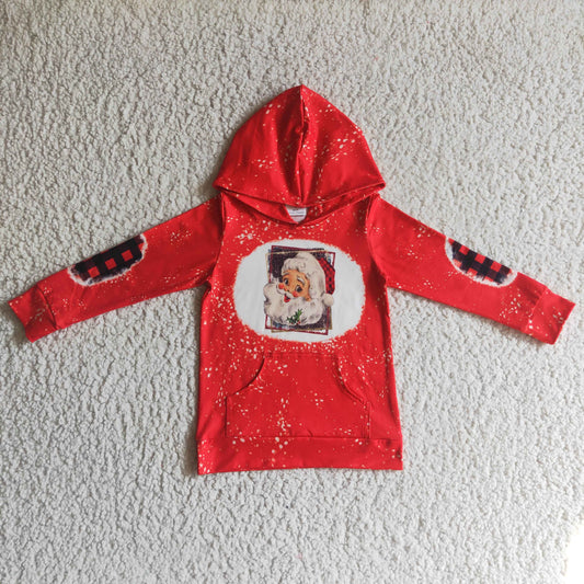 GT0052 Red Christmas Santa Kids Hoodie Girls Top