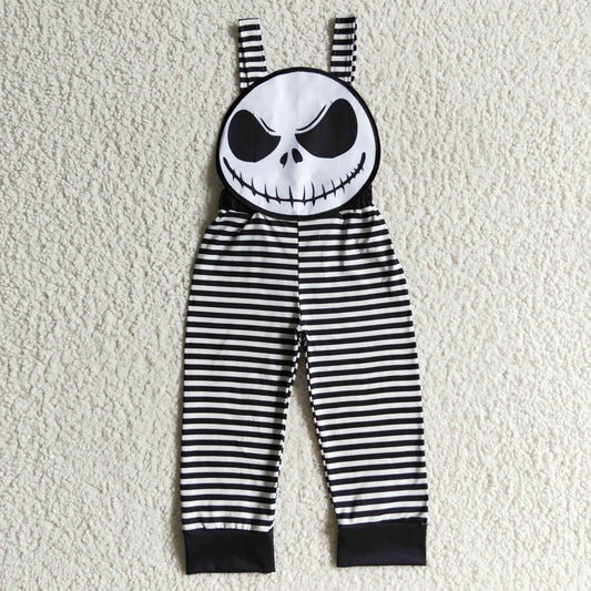 SR0082 Halloween Ghost Striped Print Jumpsuits