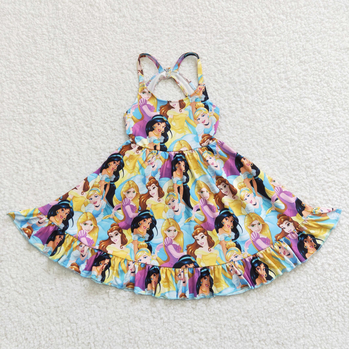 GSD0282 Princess Summer Sleeveless Cartoon Baby Girls Twirl Dress