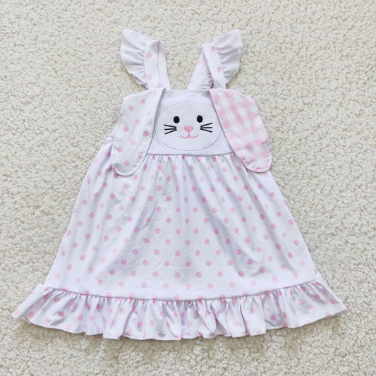 GLD0173 Easter Bunny Embroidery Girls Dress