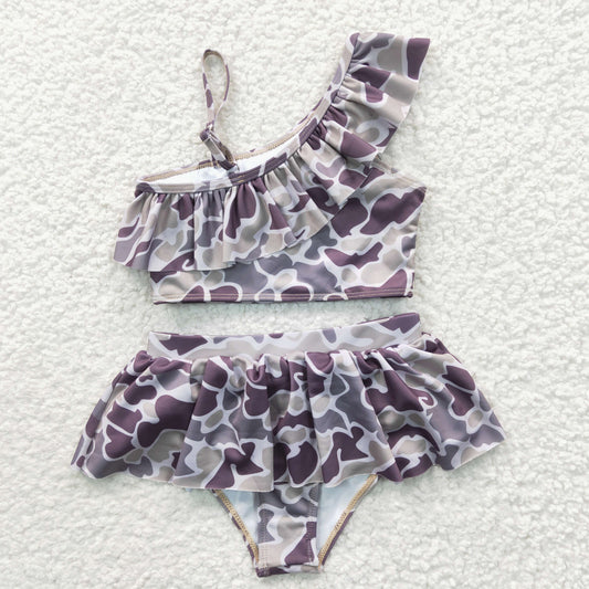 S0078 Camo Print Girls Bathing Suits Swimsuits