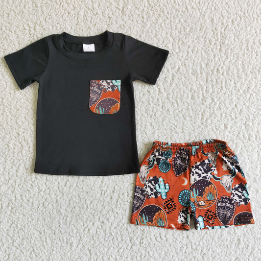 BSSO0014 Western Cactus Boys Casual Outfits
