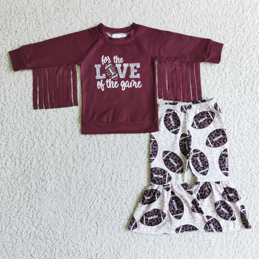GLP0288 Love Football Tassels Girls Outfits