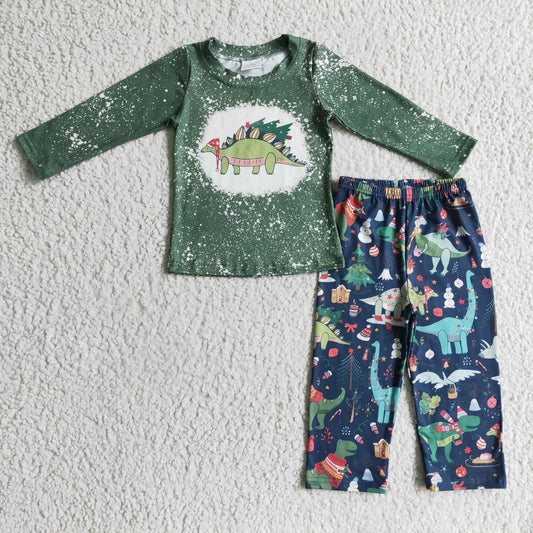 BLP0105 Green Bleach Christmas Dino Boys Outfits