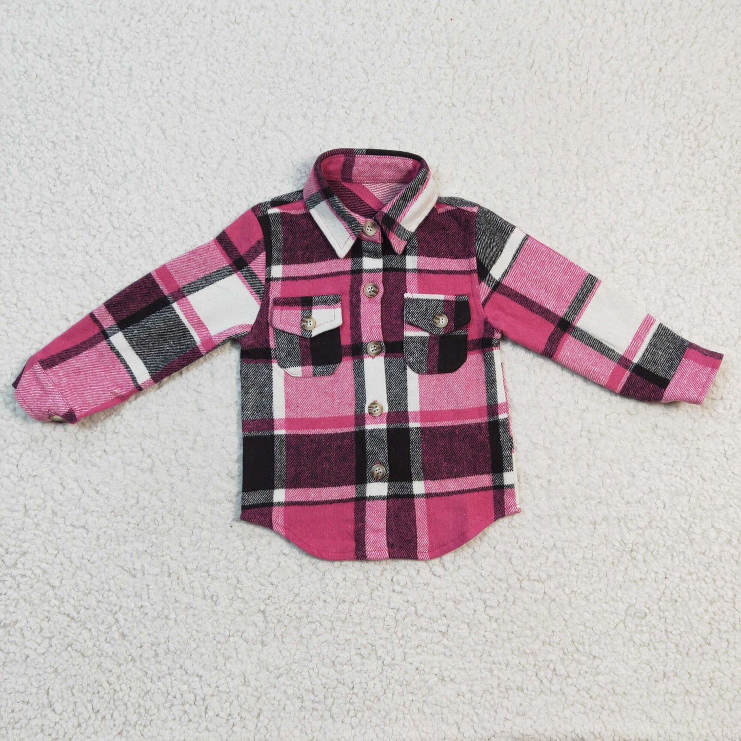 GT0104 Pink Long Sleeve Pockets Shirts Top