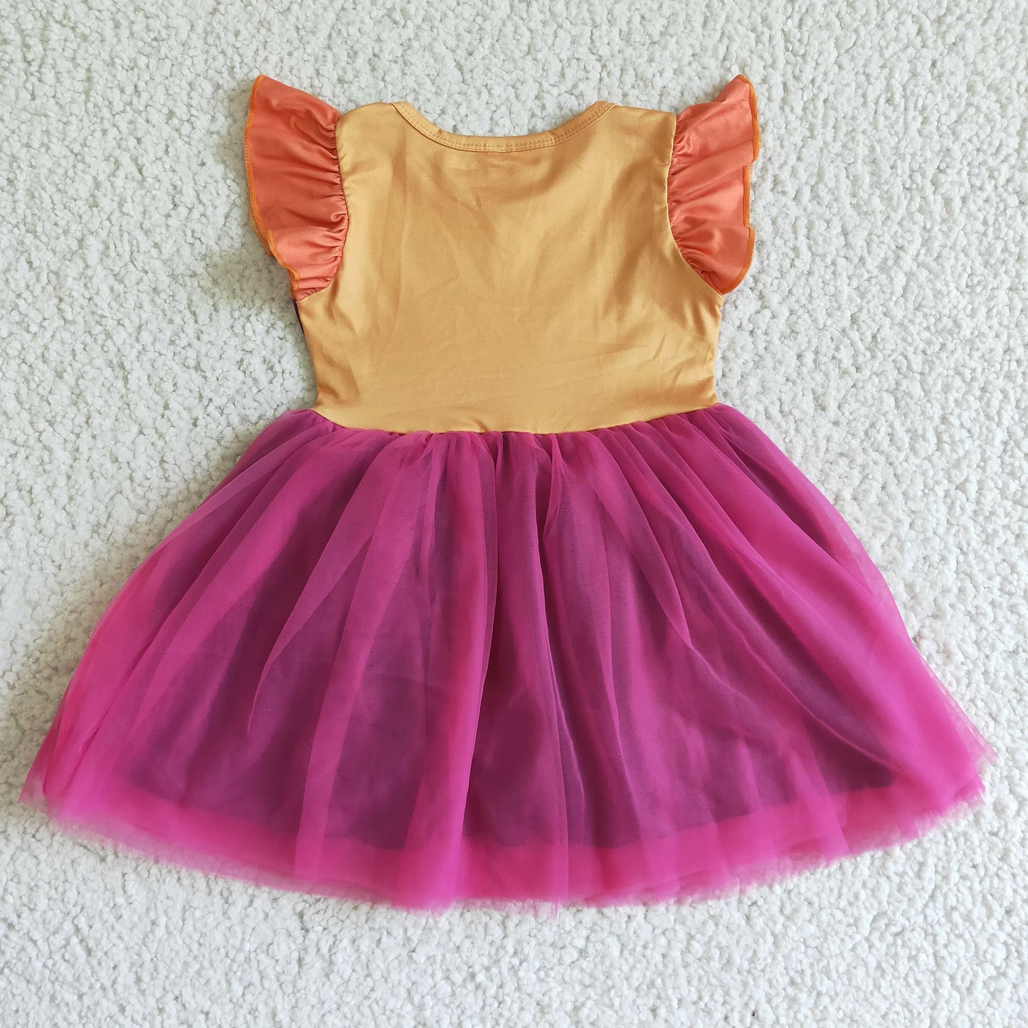 GSD0127 Halloween Flutter Sleeve Baby Girls Tutu Dress