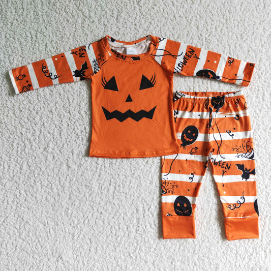 GLP0076 Halloween Orange Girls Pajamas