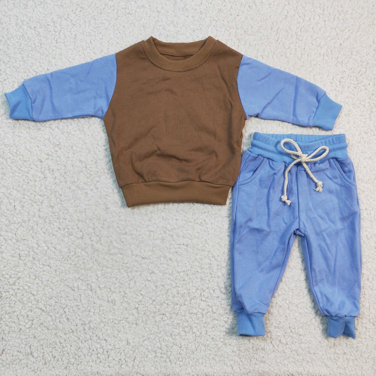 BLP0168 Blue & Brown Boys Cotton Outfits