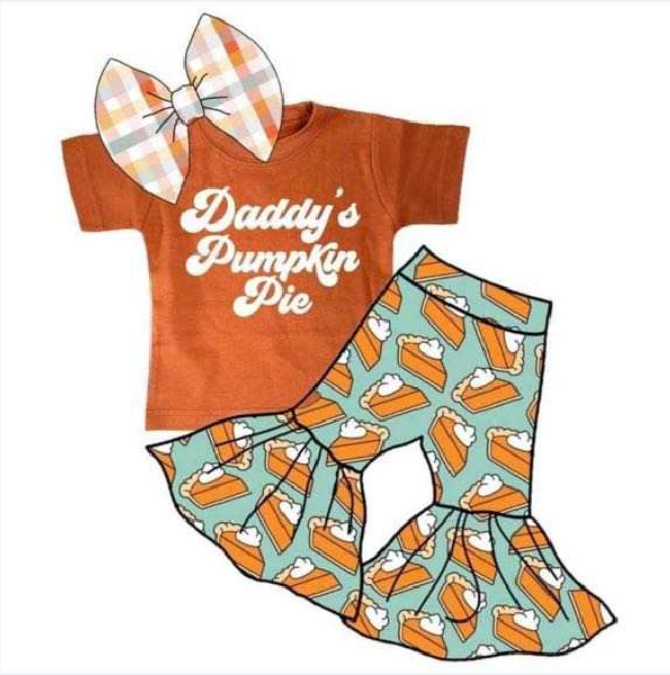 Fall Outfits Daddy's Pumpkin Pie Cute Kids Clothes