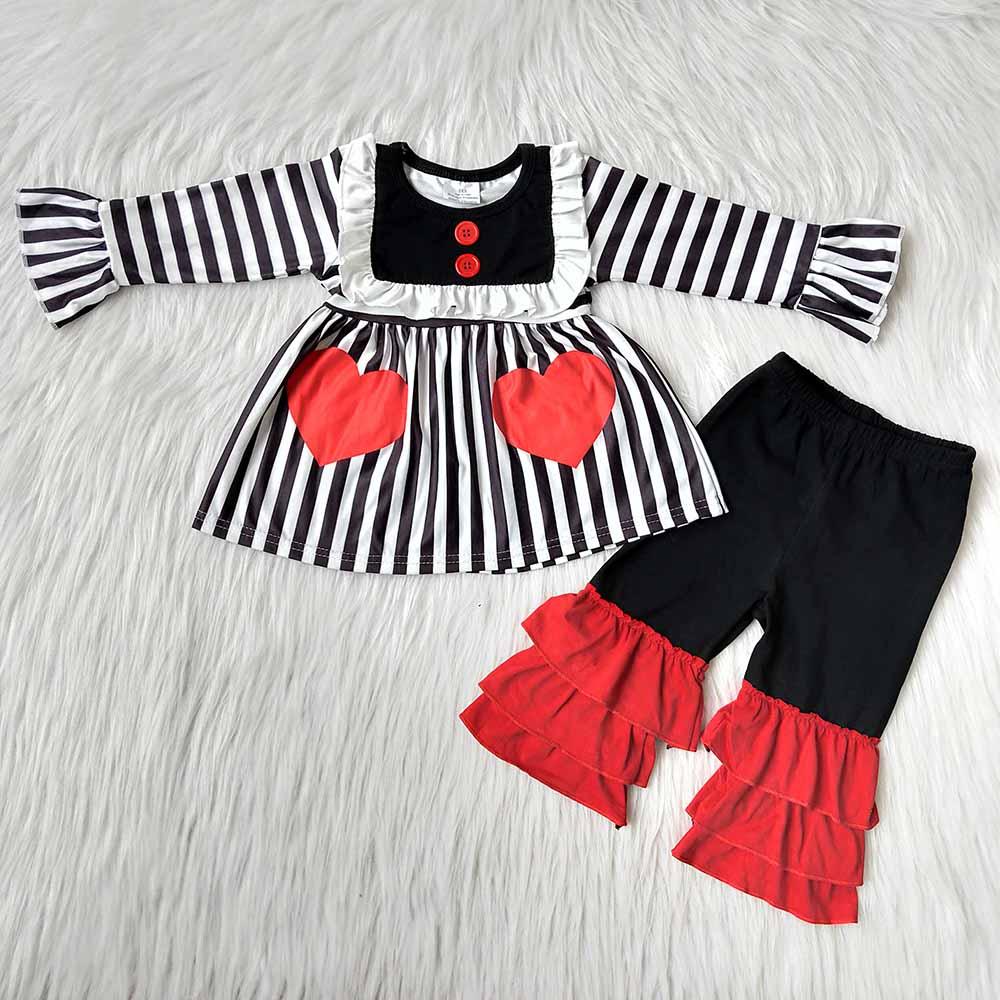 Valentine's Day Striped Print Set