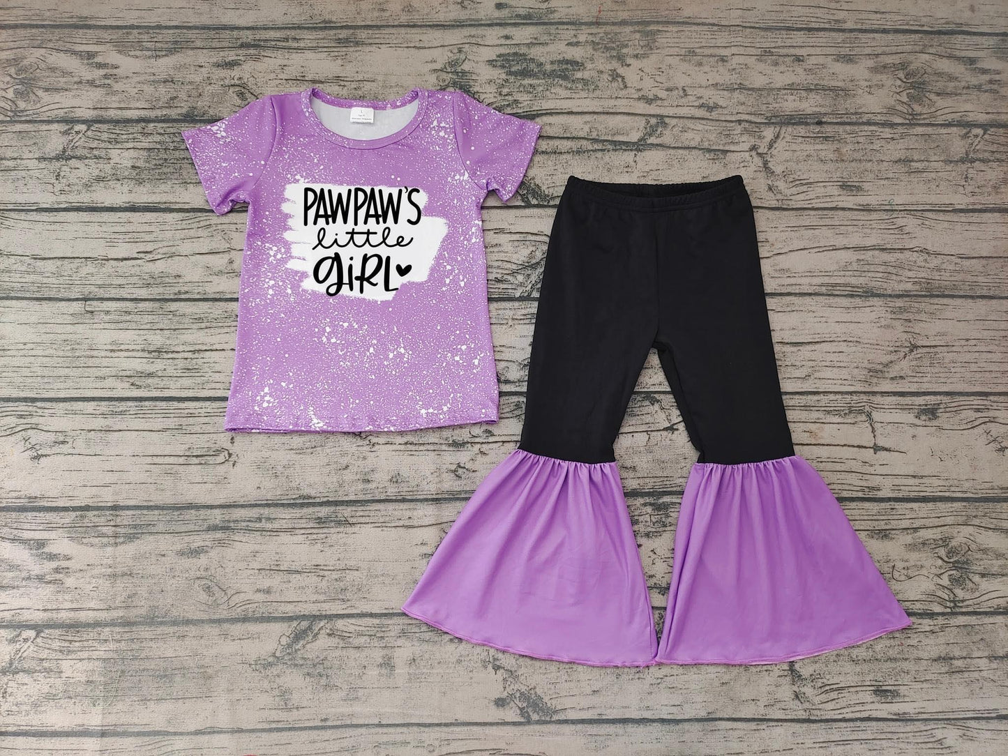 GSPO0244  Paw Paw's Little Girls Purple Kids Outfits