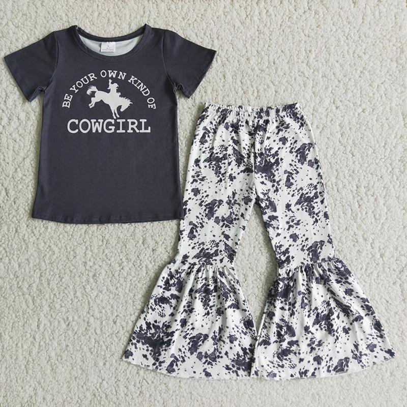 Cowgirl Black Shorts Sleeve Girls Outfits