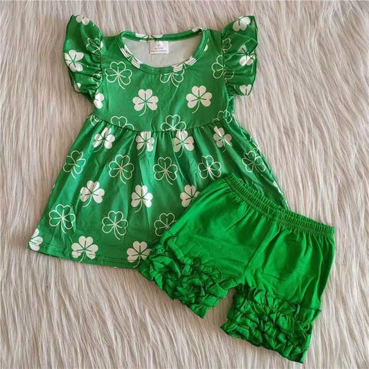 Green St. Patrick Clover Short Outfits