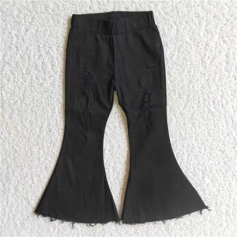 C8-2 Hot Sale Black Bell-bottom Denim Jeans