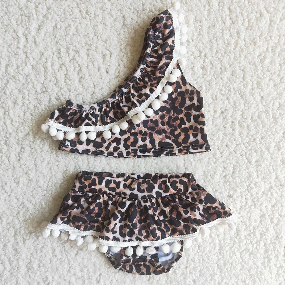 Leopard Print Girls  Bathing Suits Swimsuits