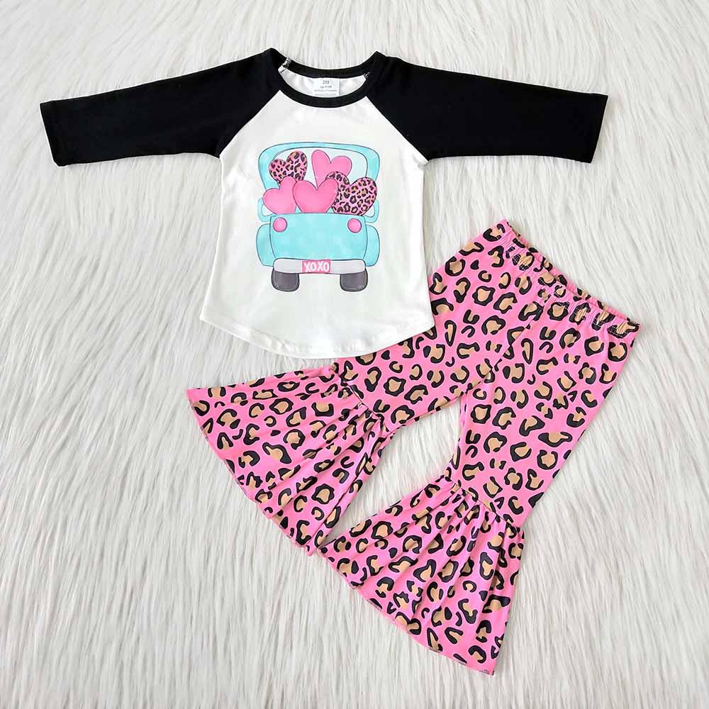 Happy Valentine  Pink Leopard Print Set