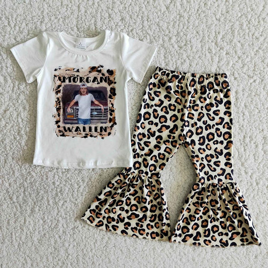 Leopard Print Fashion Singer Baby Girls Outfits