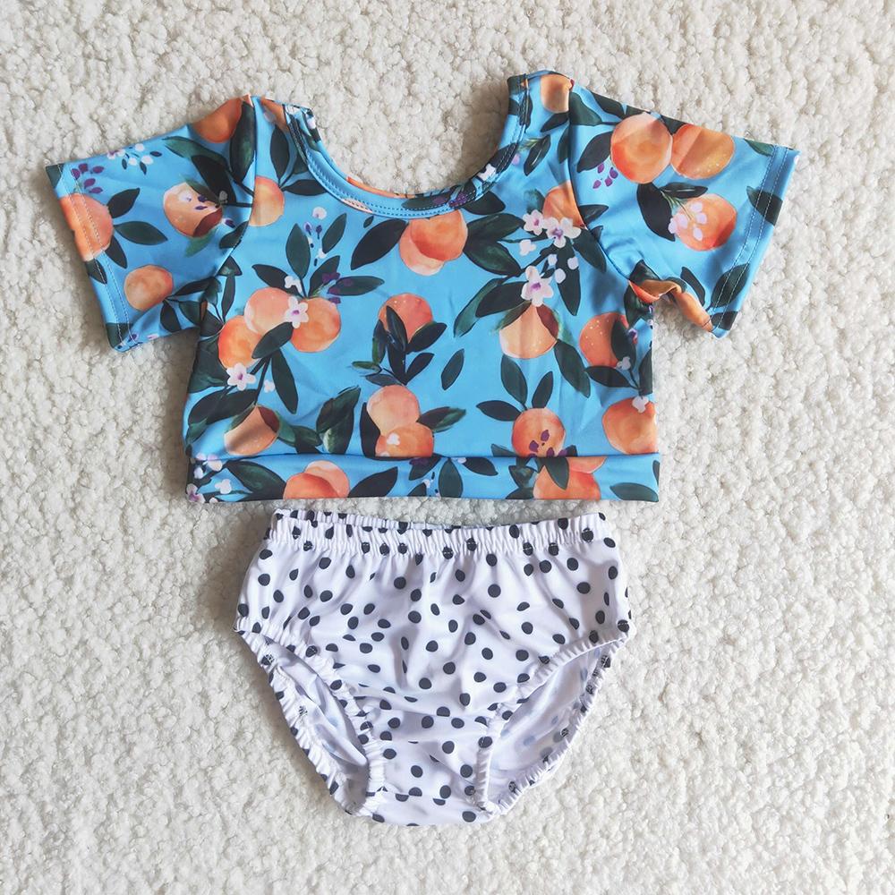 Orange Print  Bathing Suits Swimsuits