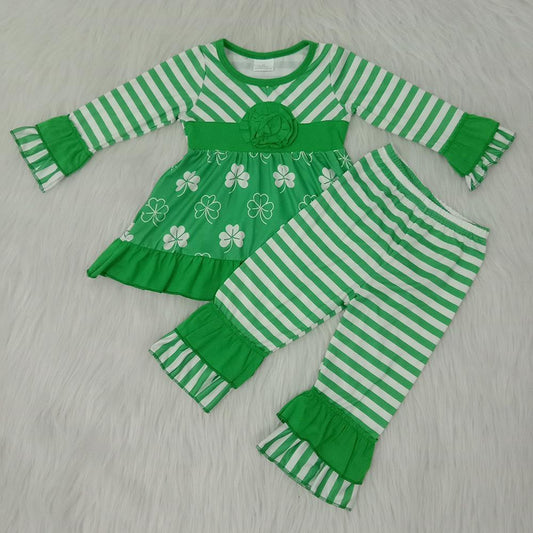 Green Striped Print St. Patrick Castle Outfits