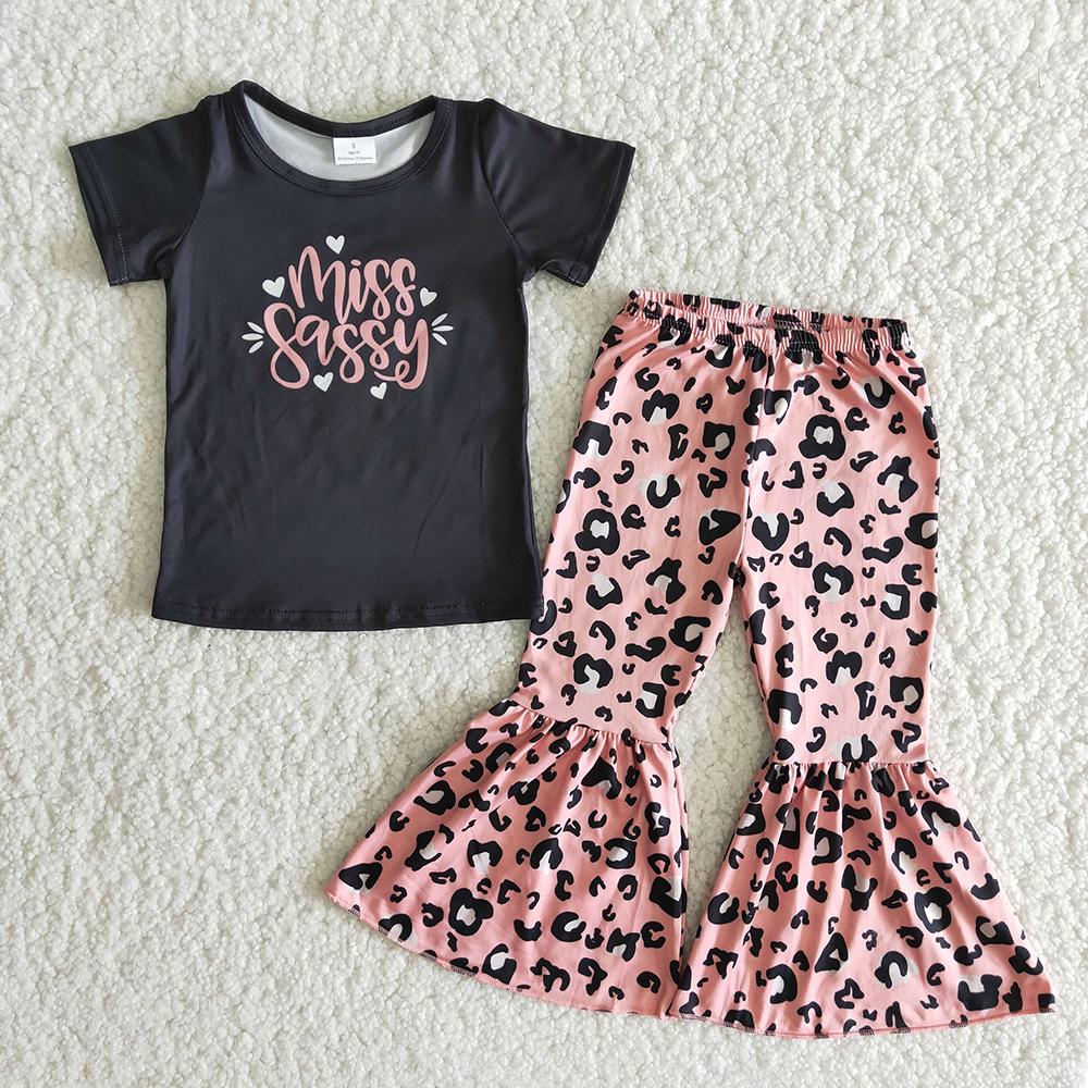 Miss Sassy Pink Leopard Print Baby Girls Outfits