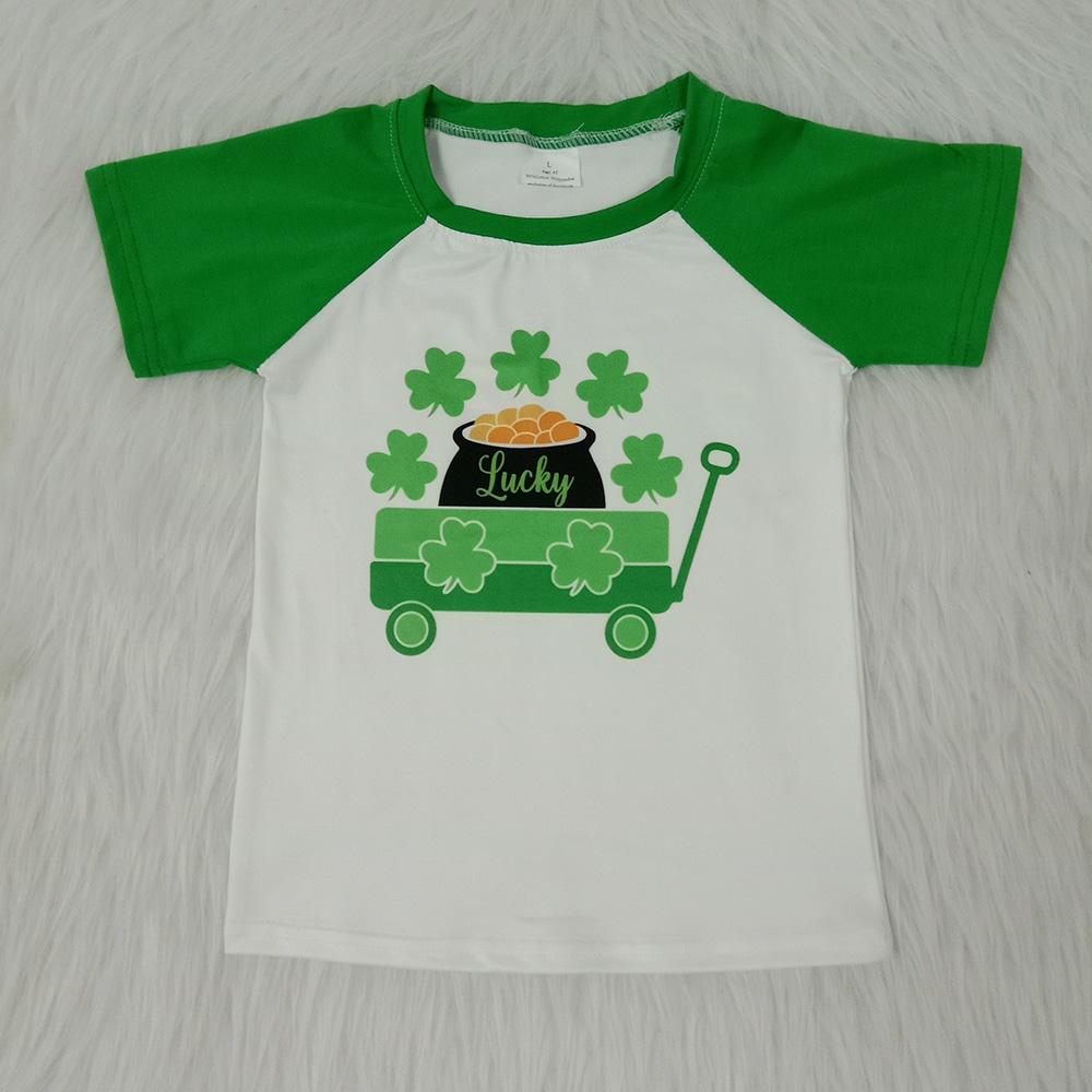 Green St. Patrick Clover Boys T-shirts