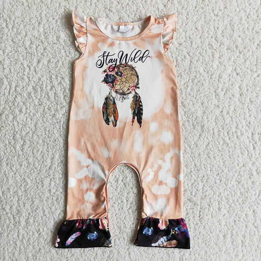 Stay Wild Baby Girls Bleach Design Romper