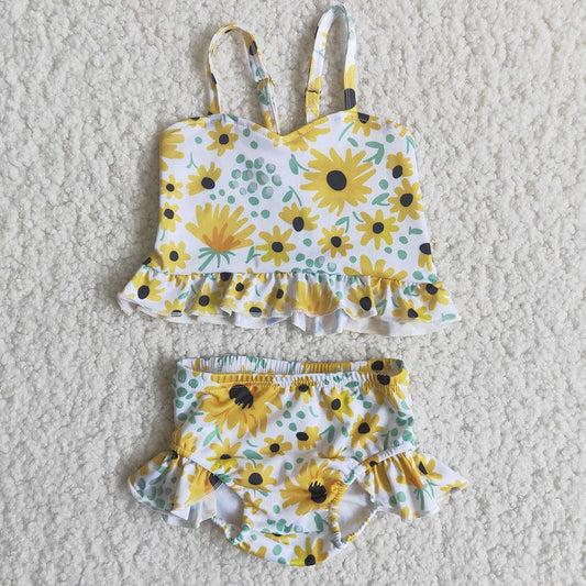 Sunflower Print  Bathing Suits Swimsuits