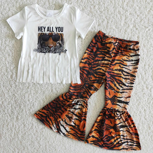 Hey All You Tiger Print Fashion Baby Girls Outfits