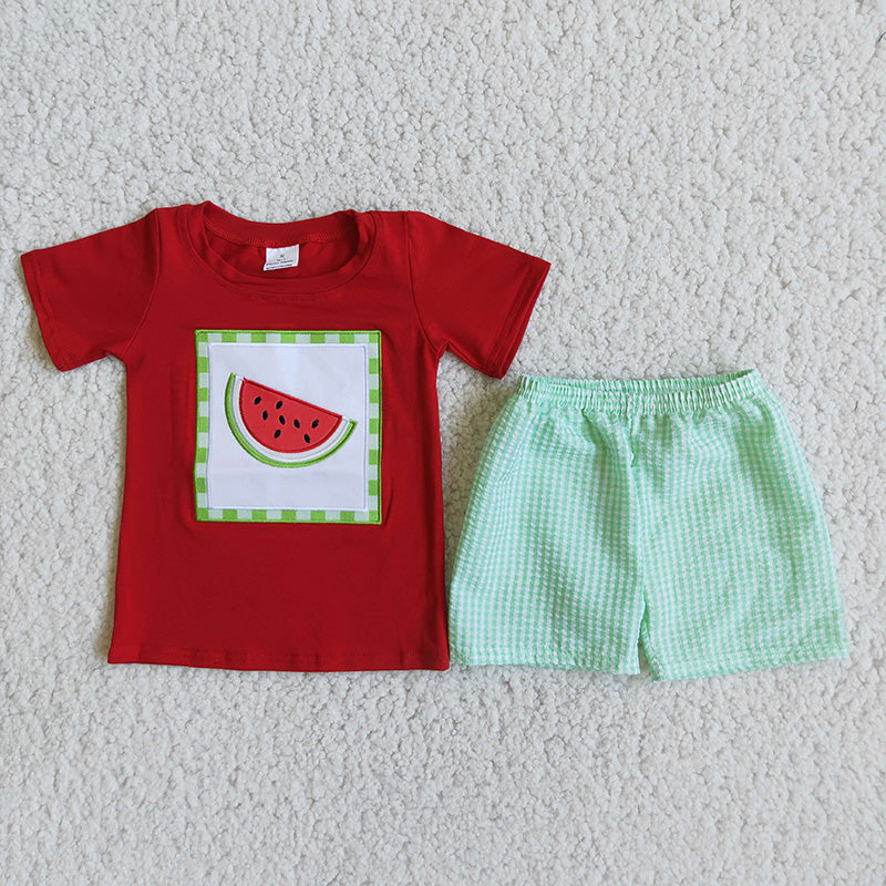 D5-11 Boys Embroider Watermelon  Set