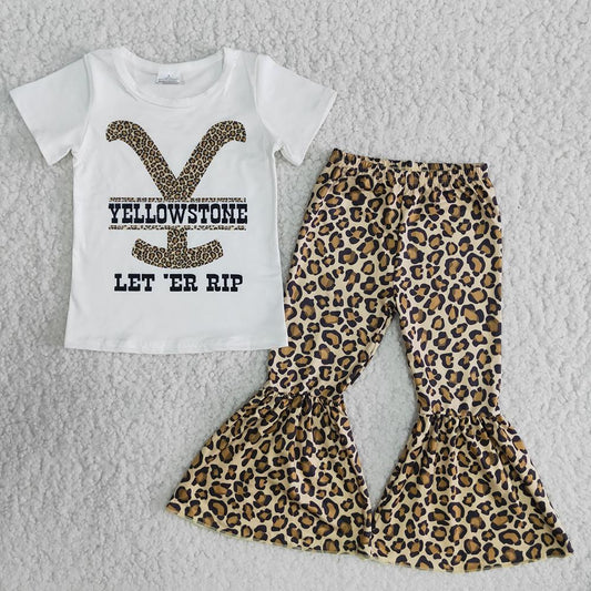 Yellow Leopard Print Baby Girls Hot Sale Set